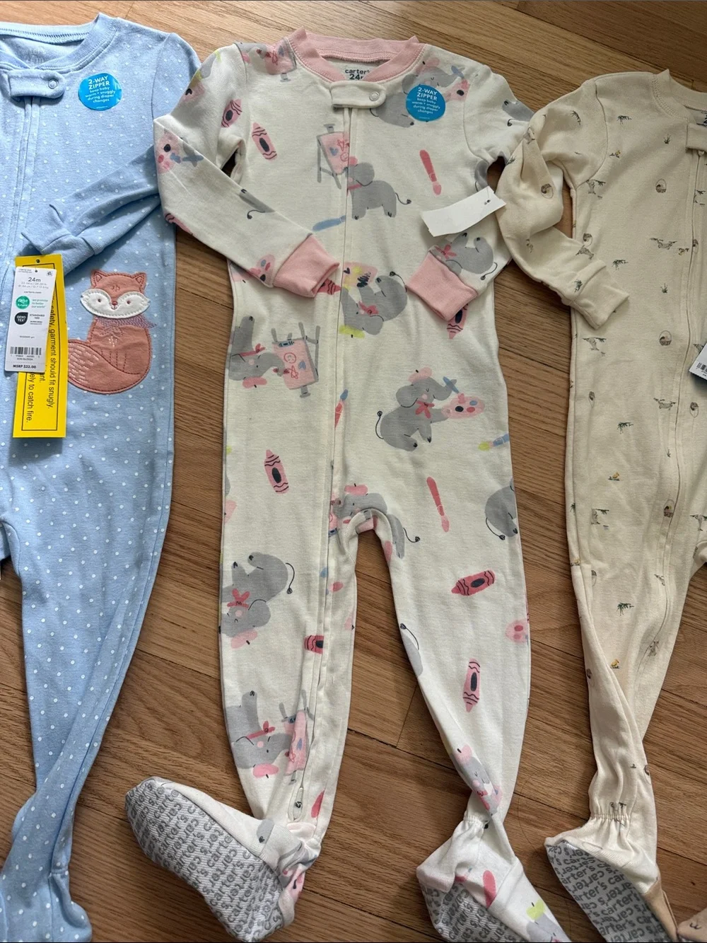 Carter's 24 M footie pajama bundle - cotton - zip up Footed Sleepers